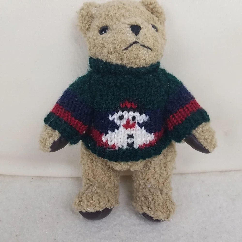 Teddy Bear Plush Stuffed Toy Red white blue Sweater Tan Hugfun International 6